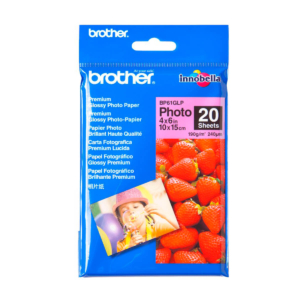 Papel Fotográfico Brother Glossy Premium de 4" x 6", 20 hojas