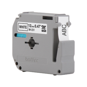 Cinta Brother M231 Negro sobre Blanco, 12mm x 8m