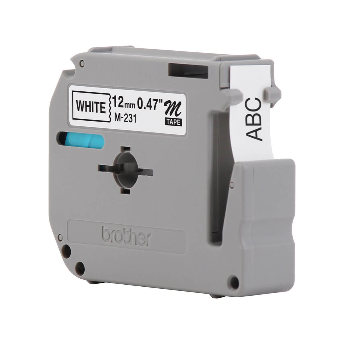 Cinta Brother M231 Negro sobre Blanco, 12mm x 8m