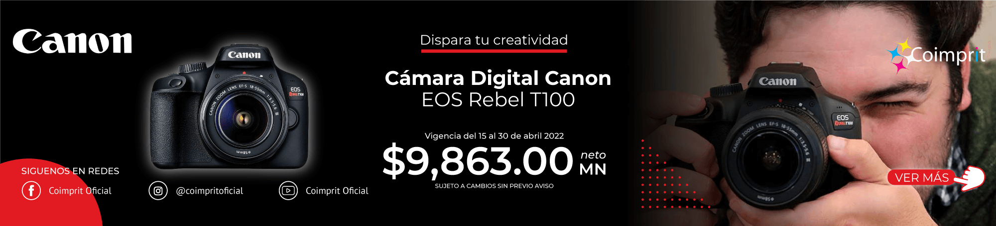 Cámara-Digital-Canon-EOS-Rebel-T100